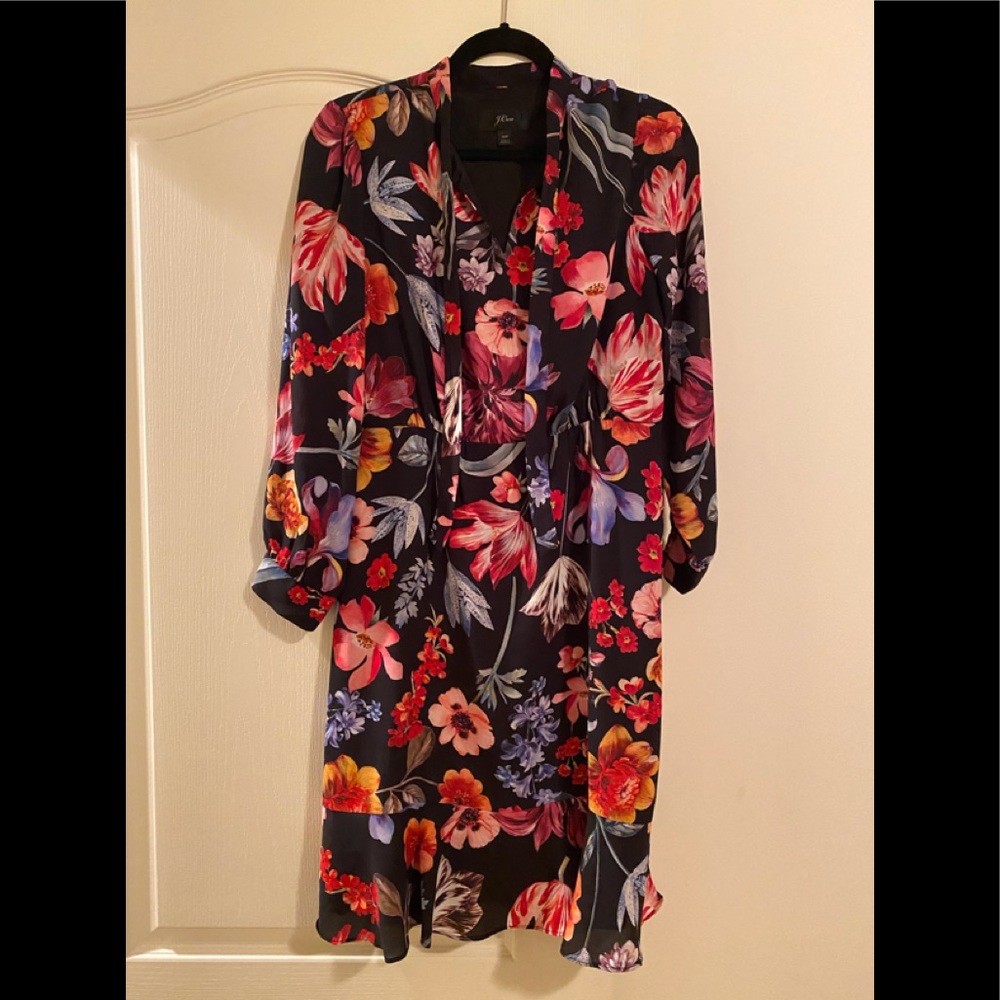 J. Crew | Tie-neck Dress | Floral | 10P